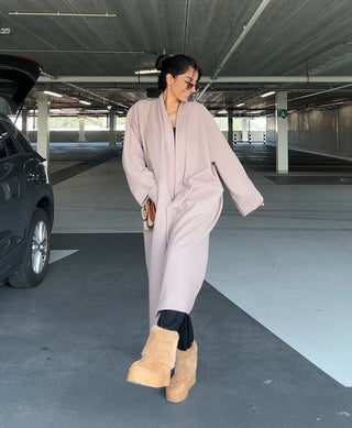 Yasmine manteljas taupe