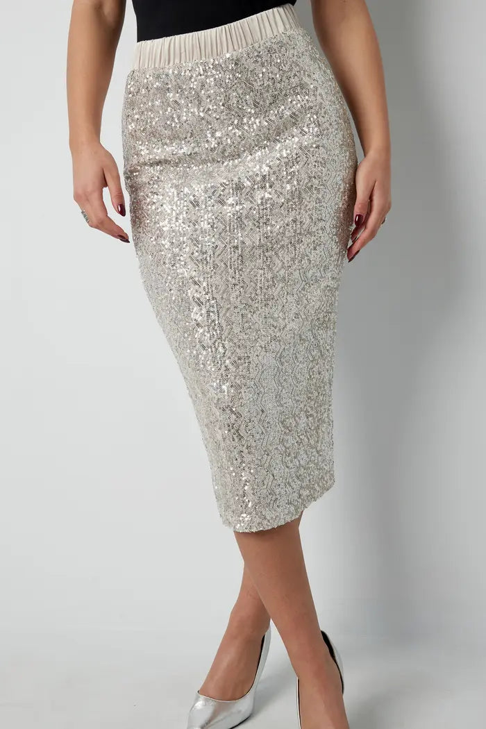 REKBARE ROK MET GLITTERS