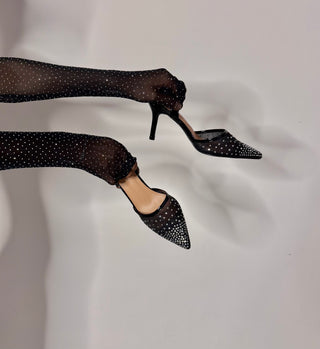 SLINGBACKS MET HAK EN MESH MET GLANS (GS231A)