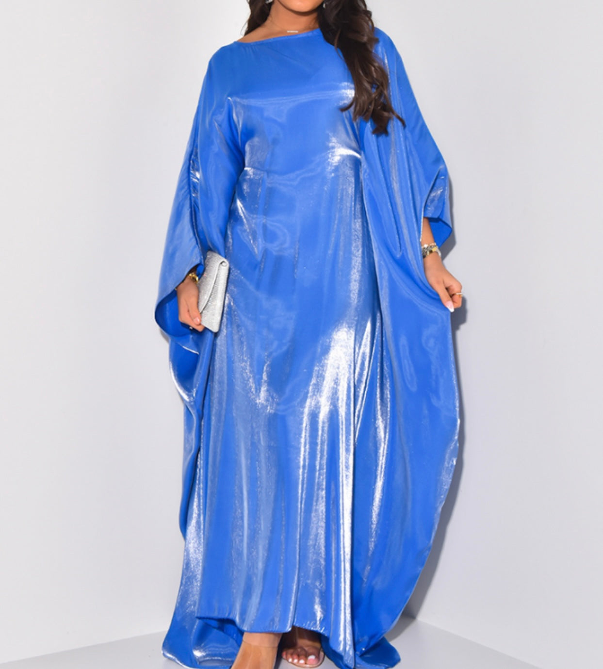 CEY - METALLIC ABAYA BLUE DRESS