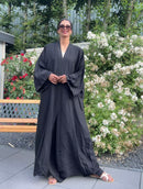KIMONO SET MET WIJDE BROEK ZWART (S020)