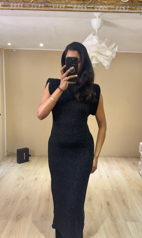 Casual rekbare glitter jurk