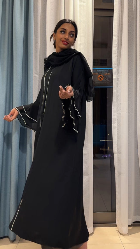 ABAYA SILVER SPARKLE DXB