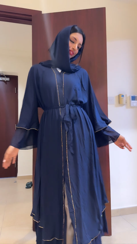 Navy dubai abaya blauw