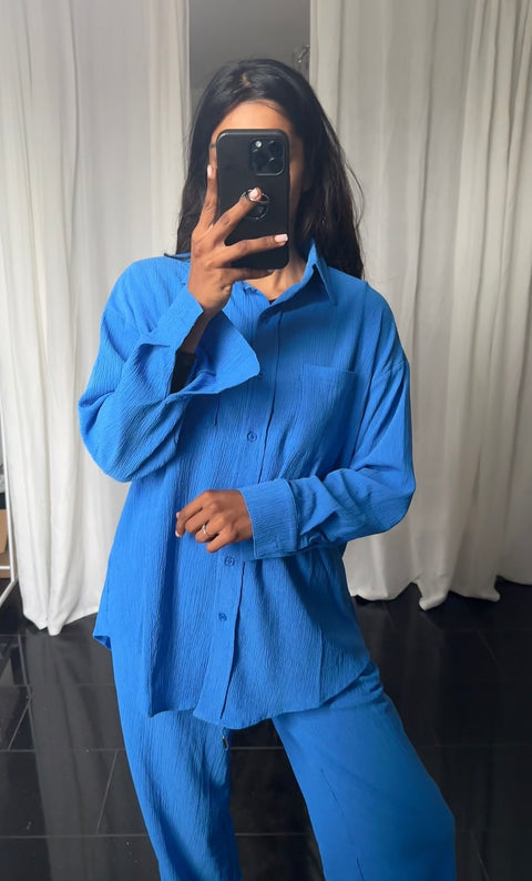 BERNSTEIN-CRÊPE-KOBALTBLAU-SET