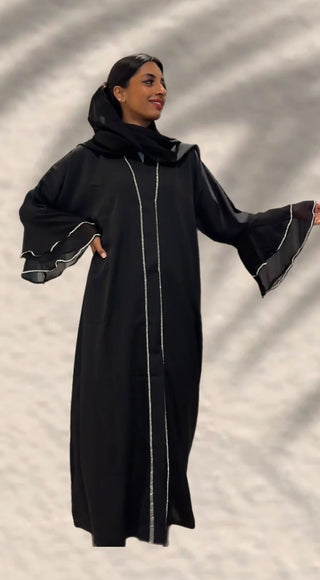 ABAYA SILVER SPARKLE DXB