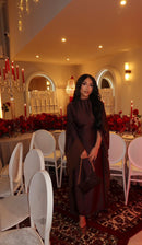 Kaftan de soiree met grote strik bruin - KF01