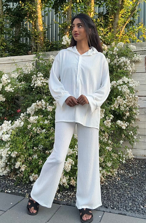 COCO CRÊPE ZWEIDEILIG SET - WEISS