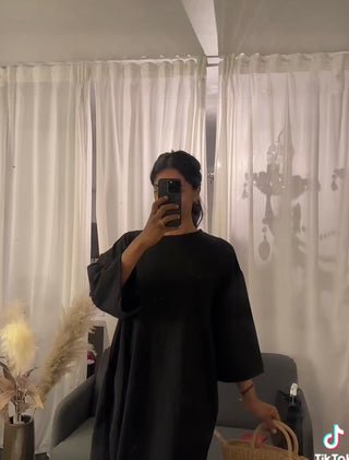 CHRISTAL T-SHIRT DRESS BLACK