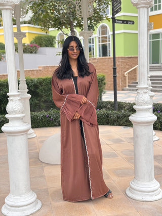 Dubai Kimono with Stones dark brown