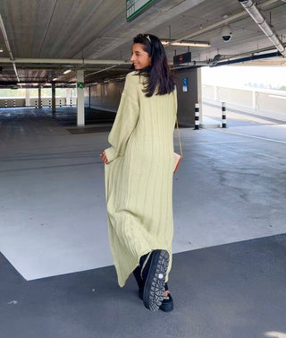 PARIS CARDIGAN MET STRIK OLIVE GREEN