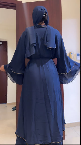Navy dubai abaya blauw