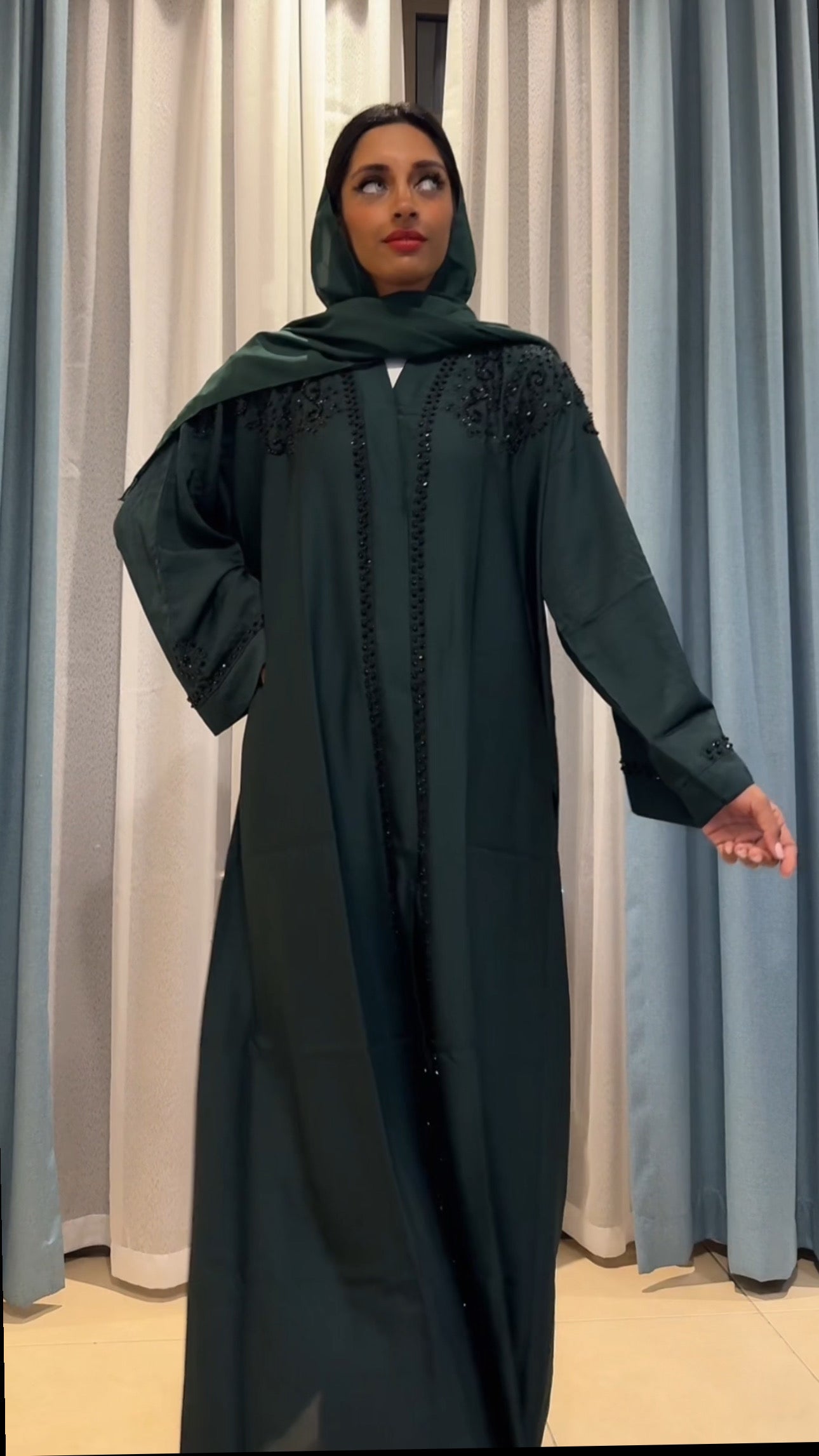 Dubai bedrukte abaya groen