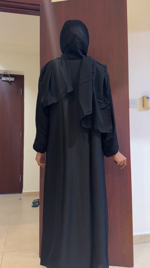 BLACK ROSES SPARKLE ABAYA DXB