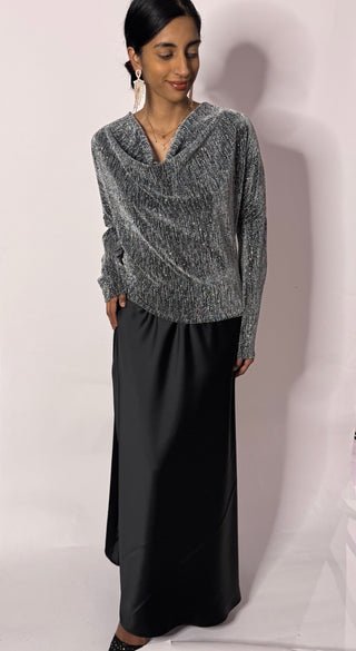 Top met glitters zilver (pada01)