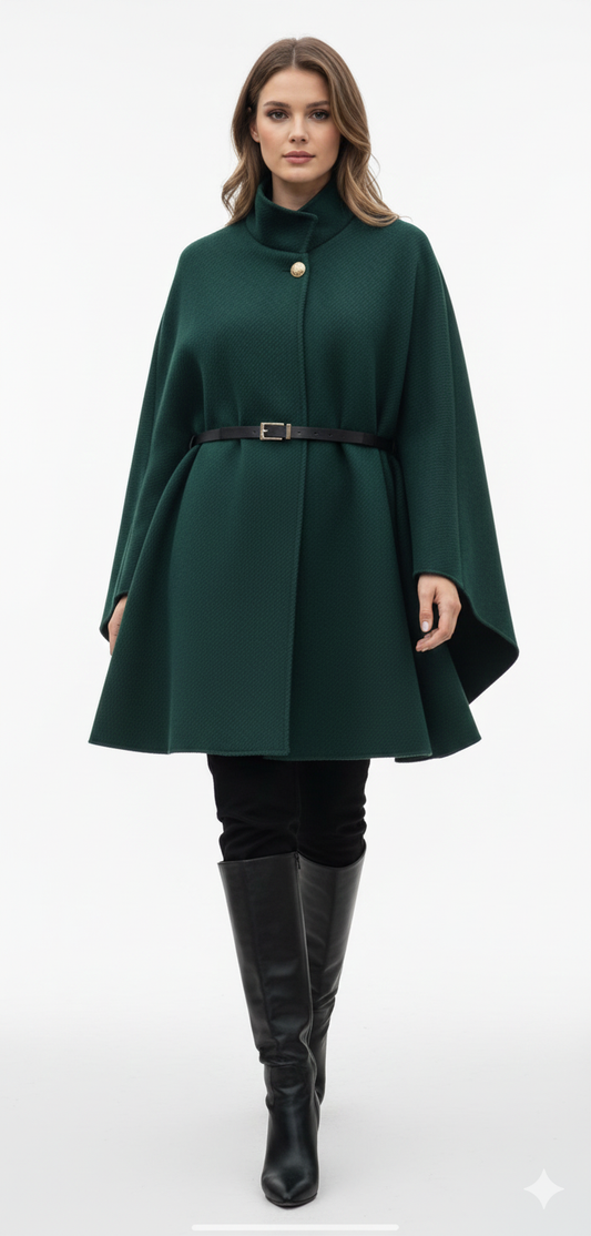 Manteljas met riem - groen met 9021