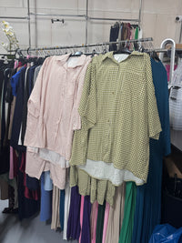 Farah T beige en groen ruitje broek setjes