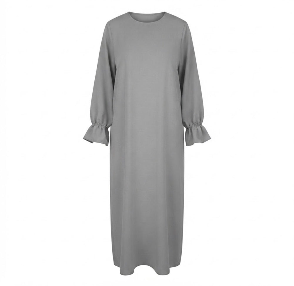 Classic modest jurk met ruffles mouwen