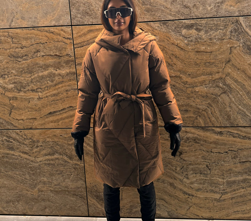 PUFFER BROWN MIDI COAT