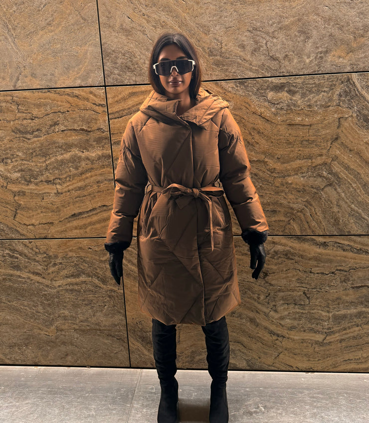 PUFFER BROWN MIDI COAT