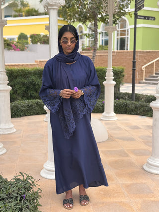 Dubai abaya navy blue with stones