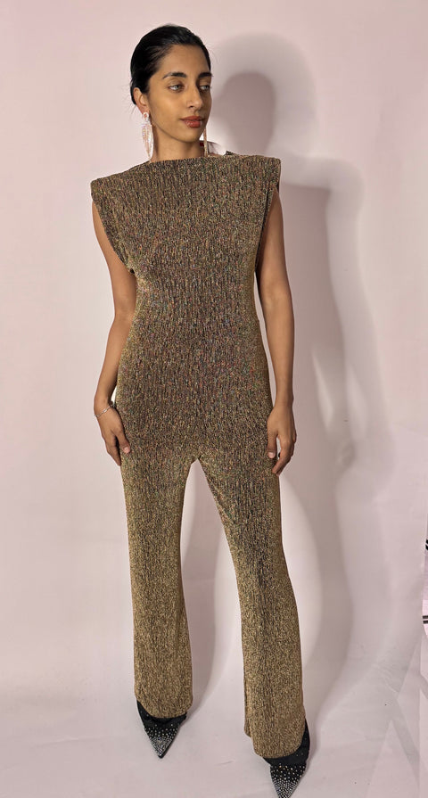 Stretch jumpsuit goud (emilie45)