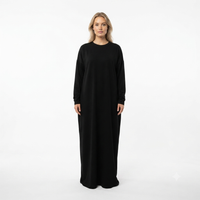 T-shirt jurk van viscose - zwart