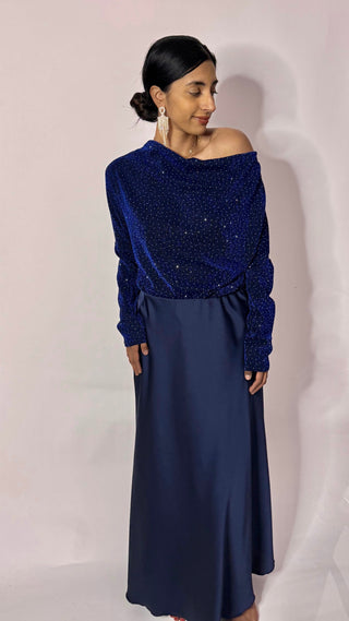 Top met glitters blauw (pada01)