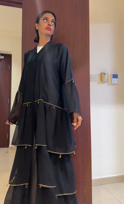 SOLD OUT BLACK GOLDEN HANGERS ABAYA DXB