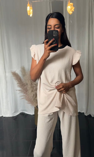 ELISA CREPE TWEEDELIG SET - BEIGE