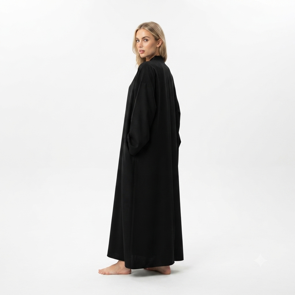 T-shirt jurk van viscose - zwart