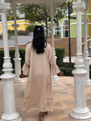 Dubai abaya kimono with dress and stones