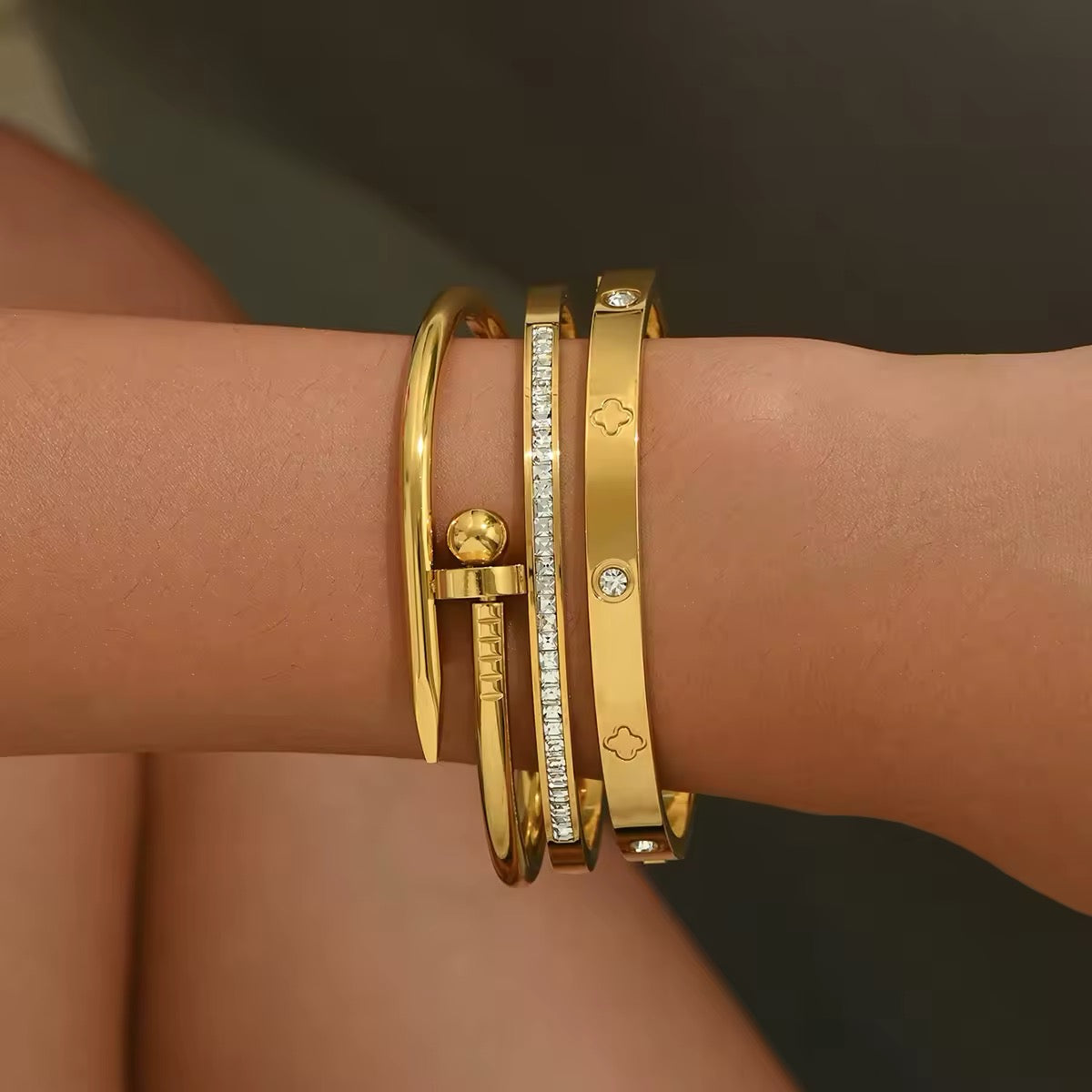 SS25 - Driedelig gouden armbanden