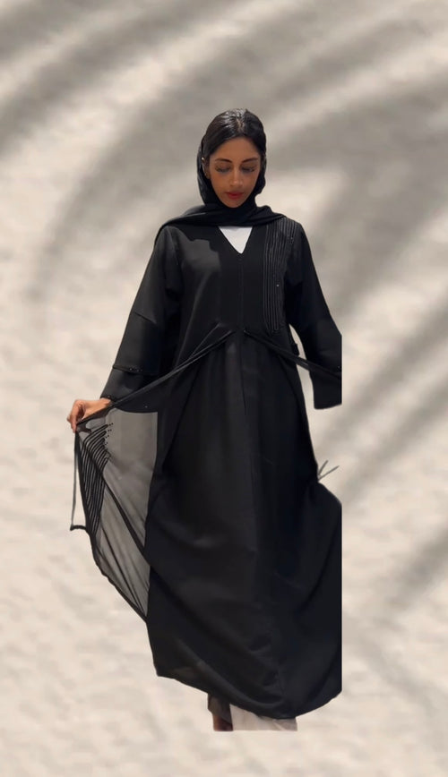 BLACK ABAYA DXB SPARKLE - SIZE 52