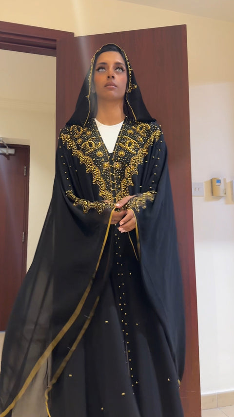 SCHWARZE GOLDENE PARELLE DXB ABAYA