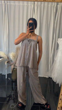 SAMANTHA GESTREEPTE SET