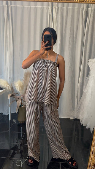 SAMANTHA GESTREEPTE SET