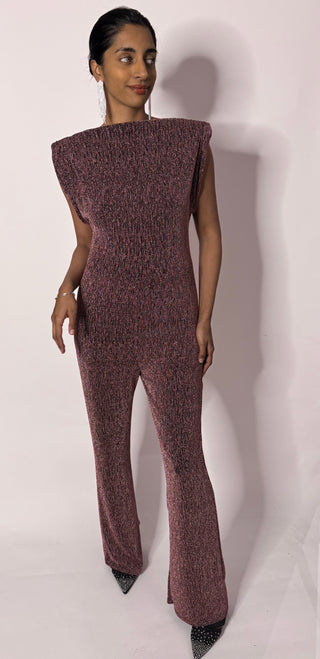 Stretch jumpsuit paars (emilie45)