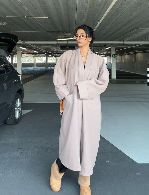 Yasmine manteljas taupe