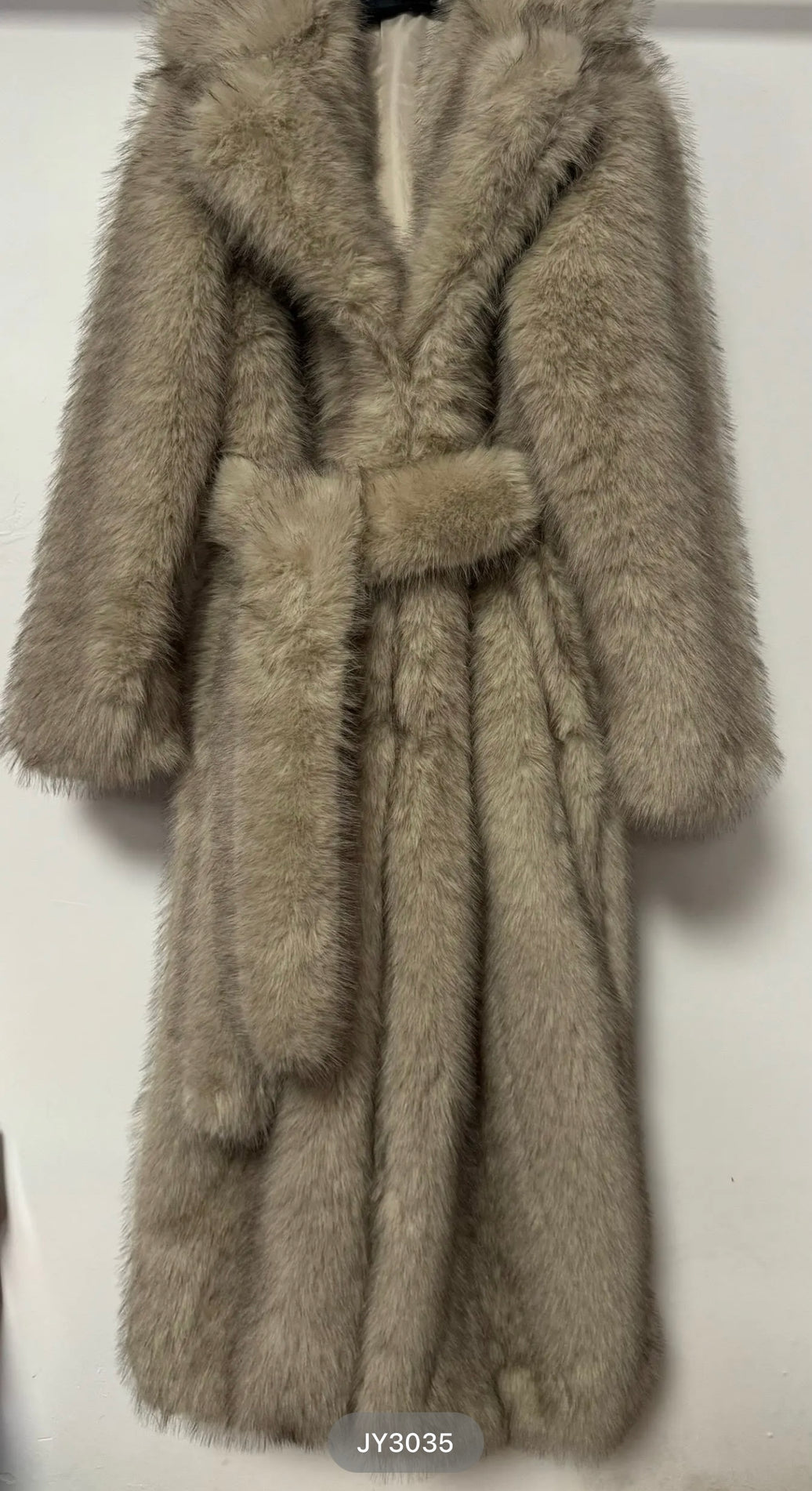 Faux fur bontjas beige (JY3035)