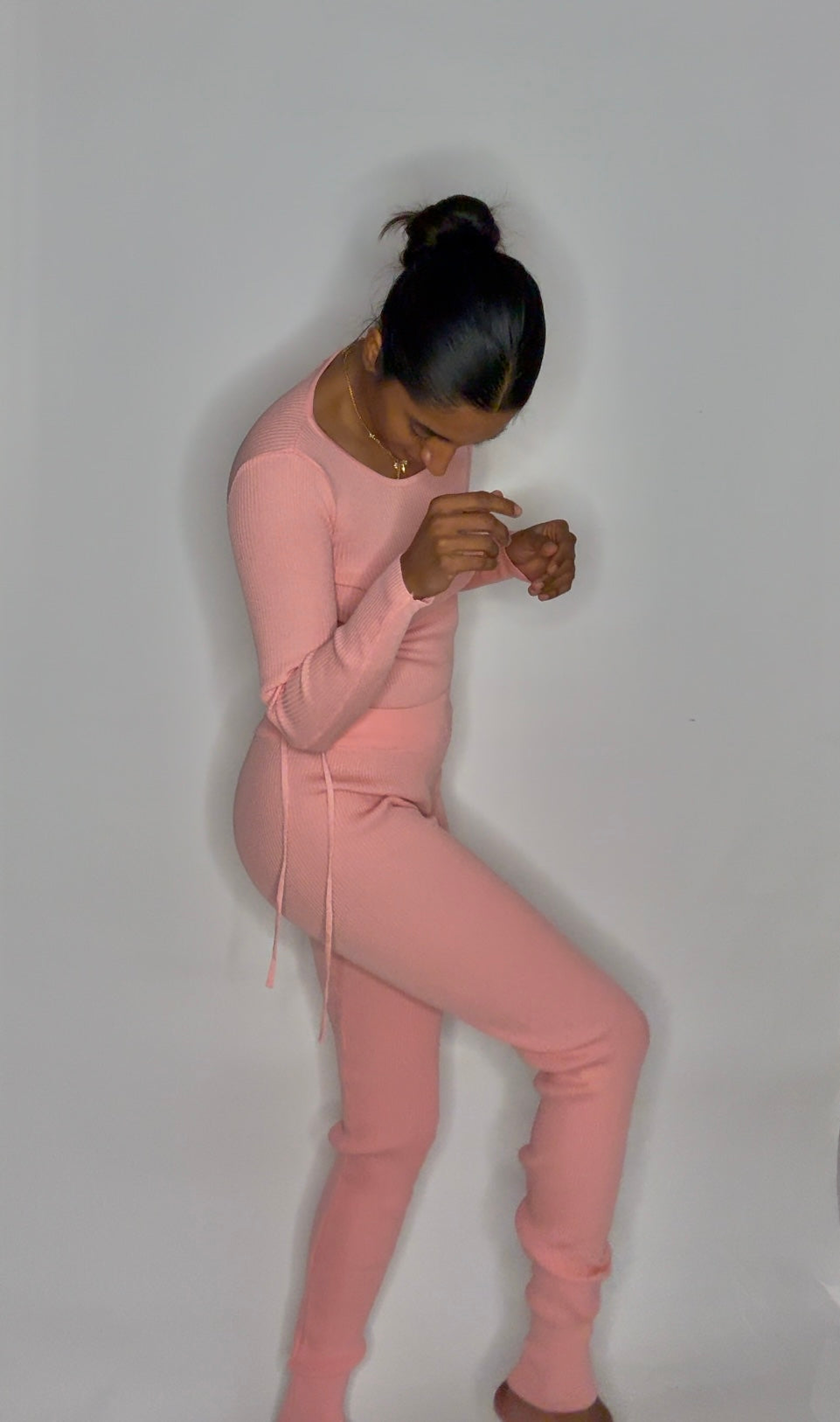 Verstelbare top met rekbare broek roze