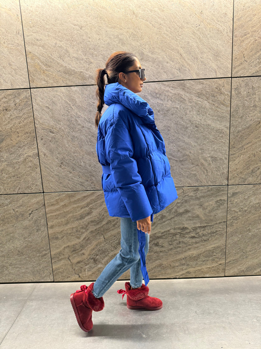 KORT PUFFER WINTERJAS BLAUW