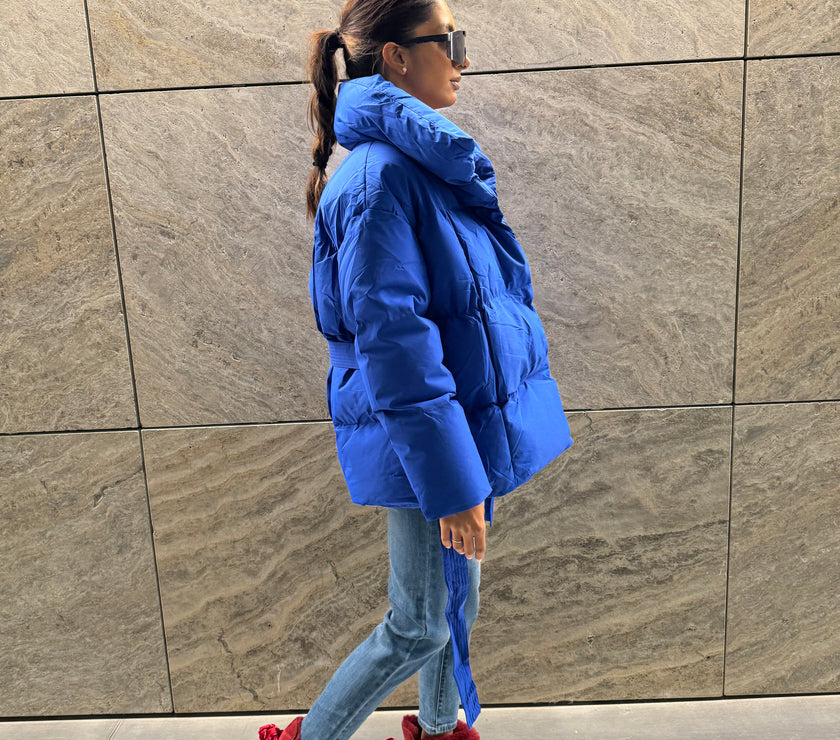 KORT PUFFER WINTERJAS BLAUW