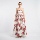 Bloemen print jurk met bandjes - wit roze