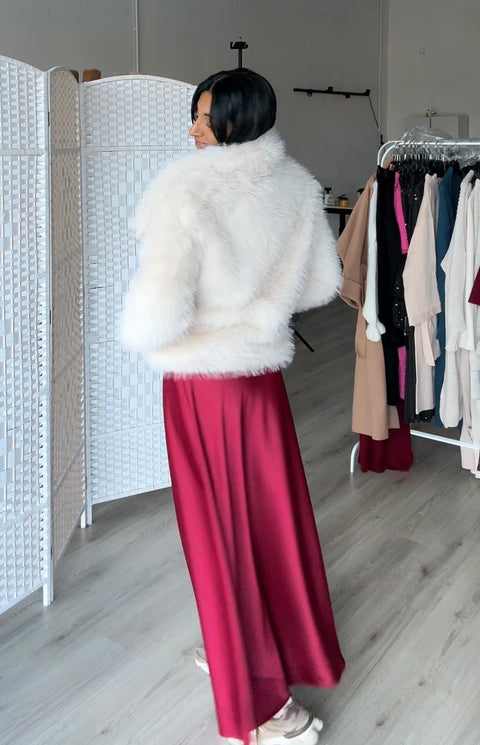 Satijnen rok burgundy