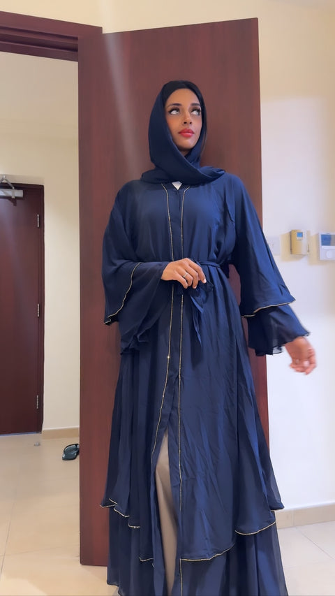Navy dubai abaya blauw
