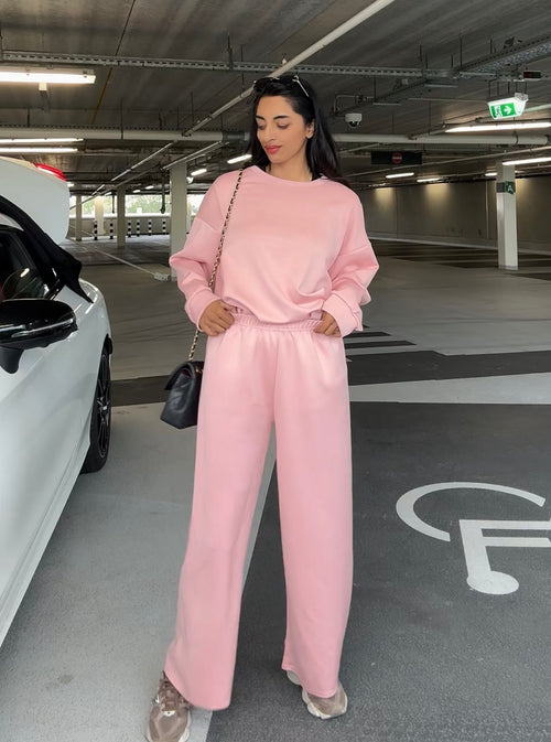 OVERSIZED BLOUSE MET WIJDE BROEK PINK (CIFA54)