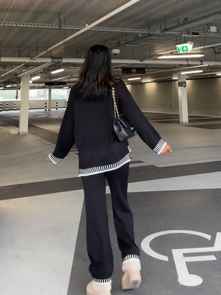 Comfy trui met broek witte strepen