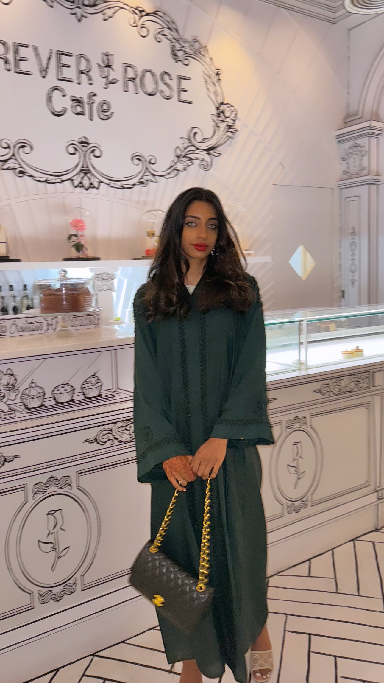 Dubai bedrukte abaya groen