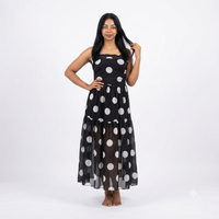 Strapless dots stippels zwart met wit jurk - onefit